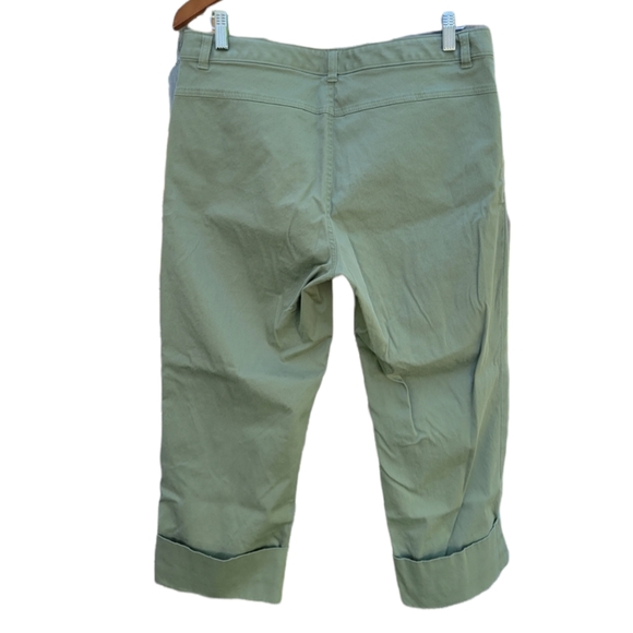 Banana Republic Y2K Utility Cargo Crop Pants in Military Green Size 12 - Picture 2 of 4